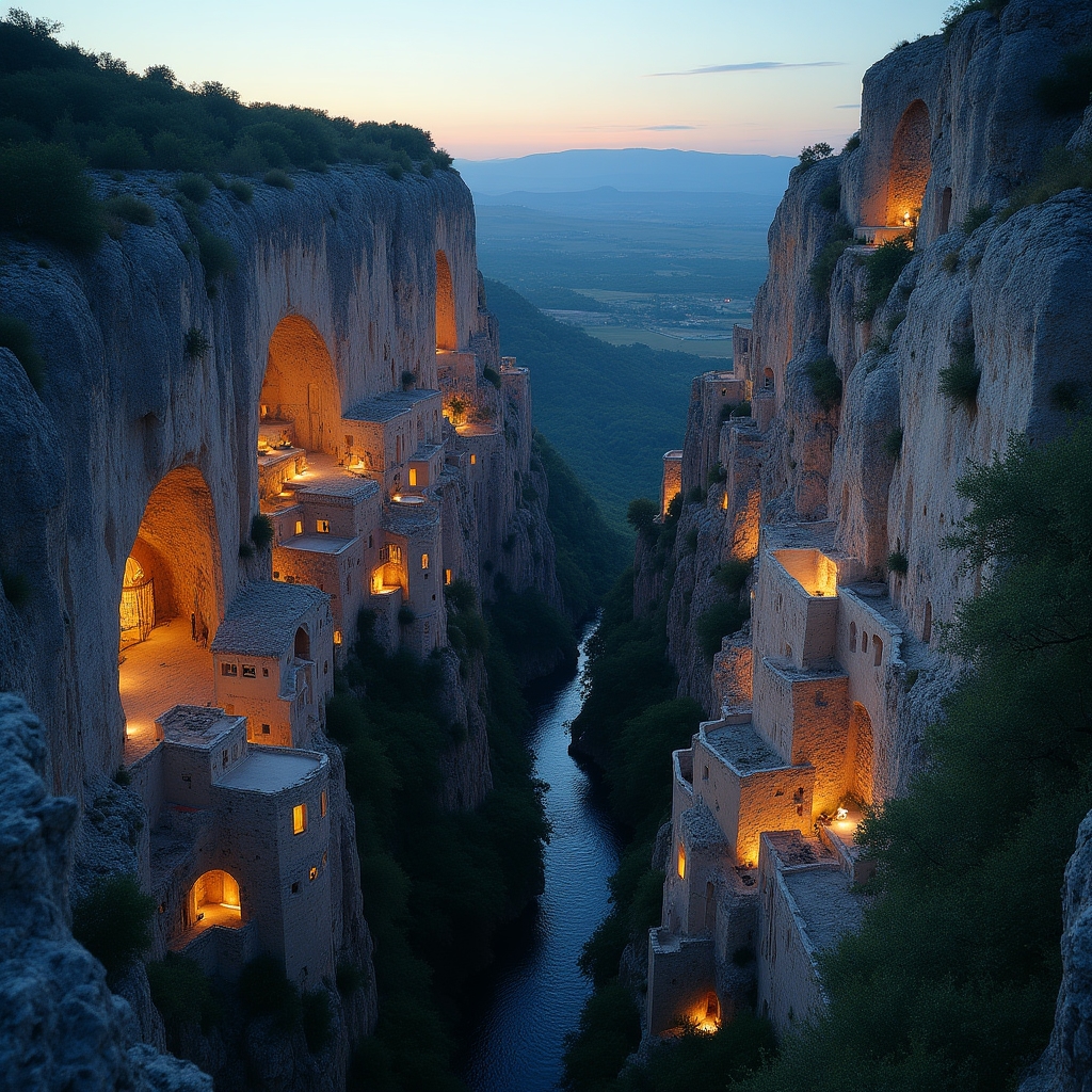Sassi di Matera in Basilicata con chiese rupestri scavate nella roccia